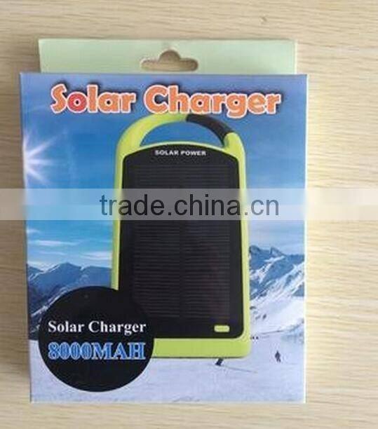 The latest product 8000mah solar power bank /solar charger emergency power bank 8000mah