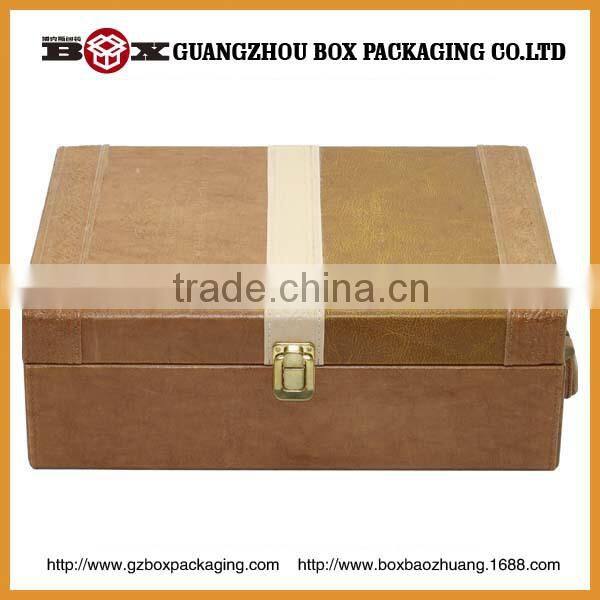 High quality special type durable box with leather handle custom