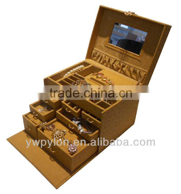 Yellow PU leather jewelry case