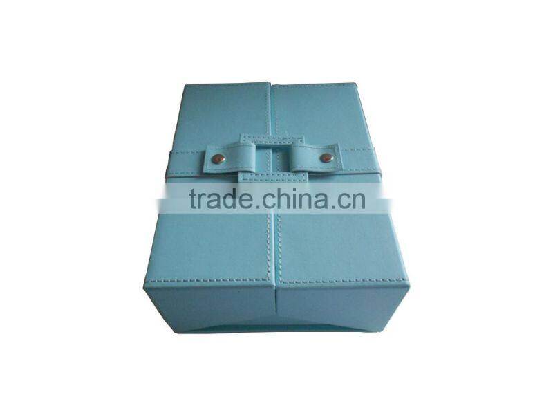High Quality Blue Leather Jewelry Gift Paper box