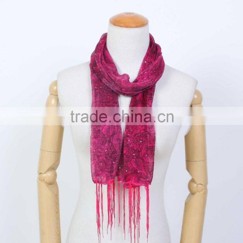 Factory direct sale spot selling plain cloth must be printed sequins cashew scarf