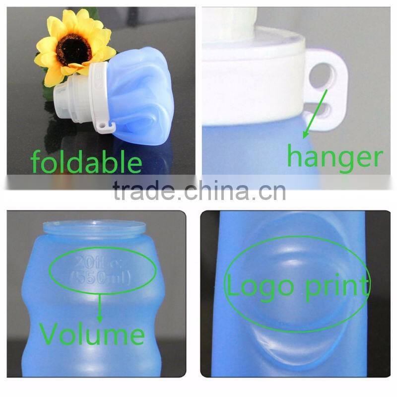 Protable Outdoor Camping Bulk Items Durable Mountain Bicycles Collapsible Bottle Leakproof Silicone Folding Water Sports Bottle