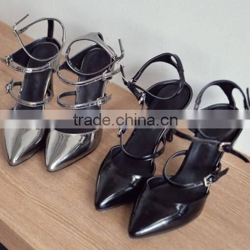 2015 New design fish-pattern genuine leather high heel pump dress shoes CP5860