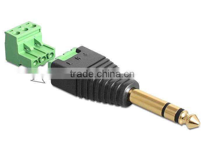 High Quality Enviromental protection 6.35mm stereo audio jack Gold plated