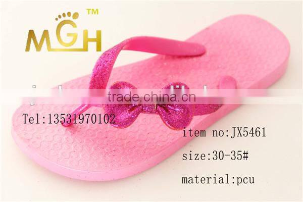 bling color butterfly decorated pcu kids slipper