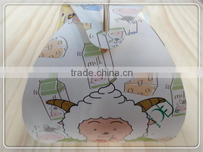 Paper cake box packaging with handle