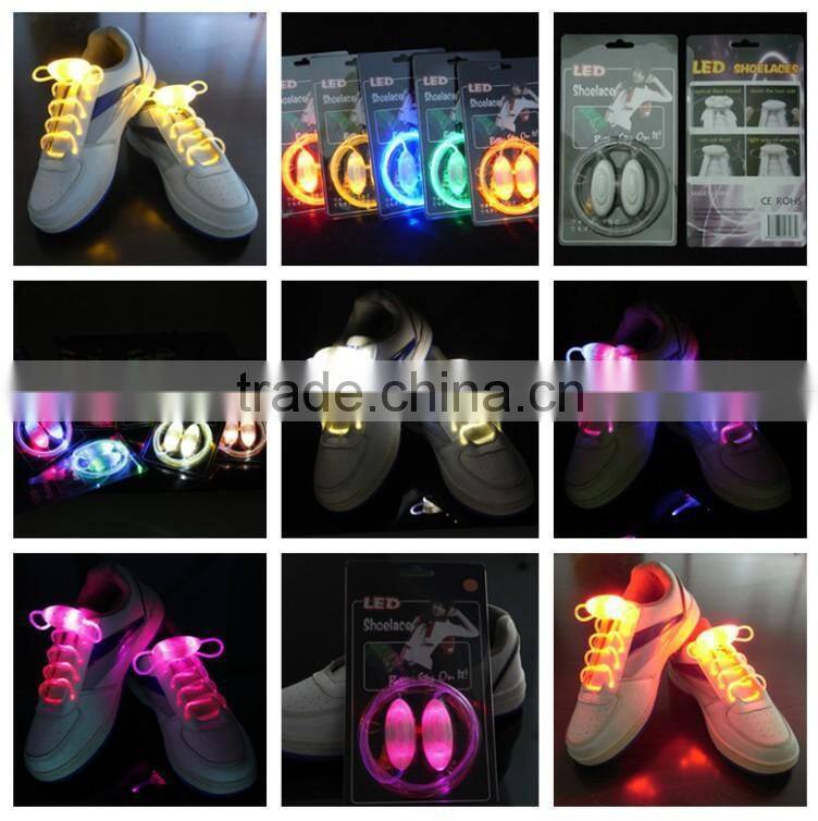 High quality LED Shoelaces with Continuous and 2 Blinking Modes Flash Lighting the Night for Party Hip-hop Dancing