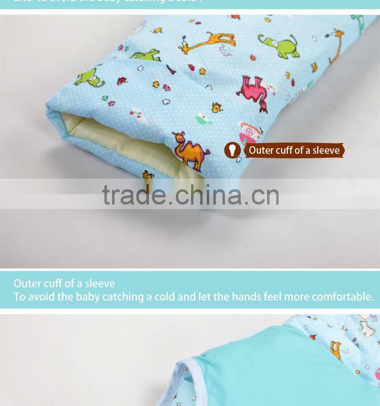 Infant kids anti kicking quilt sleeping bag for four seasons detachable fillings blue style