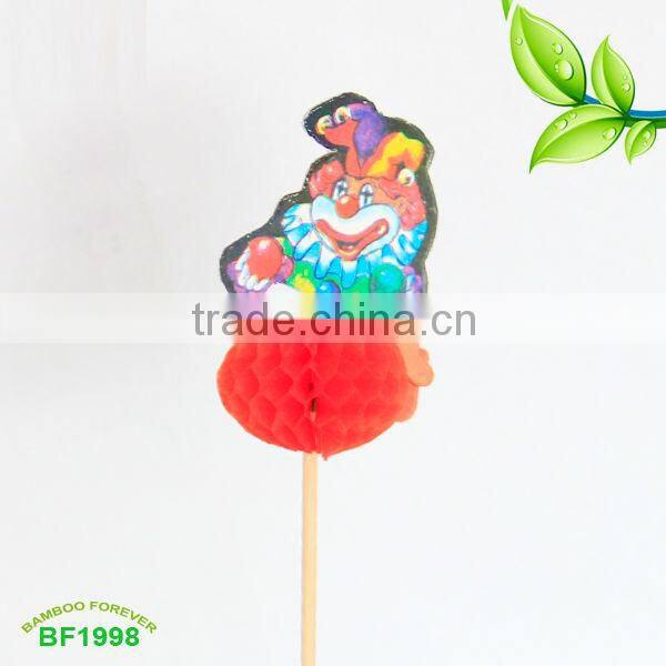 Wooden decoration cpcktail party toothpicks with clown