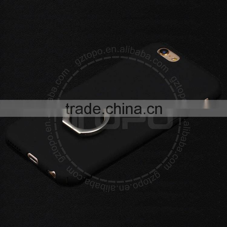 wholesale bracket metal cover mobile phone Anti falling finger ring stand holder back case for iphone 6 6s plus