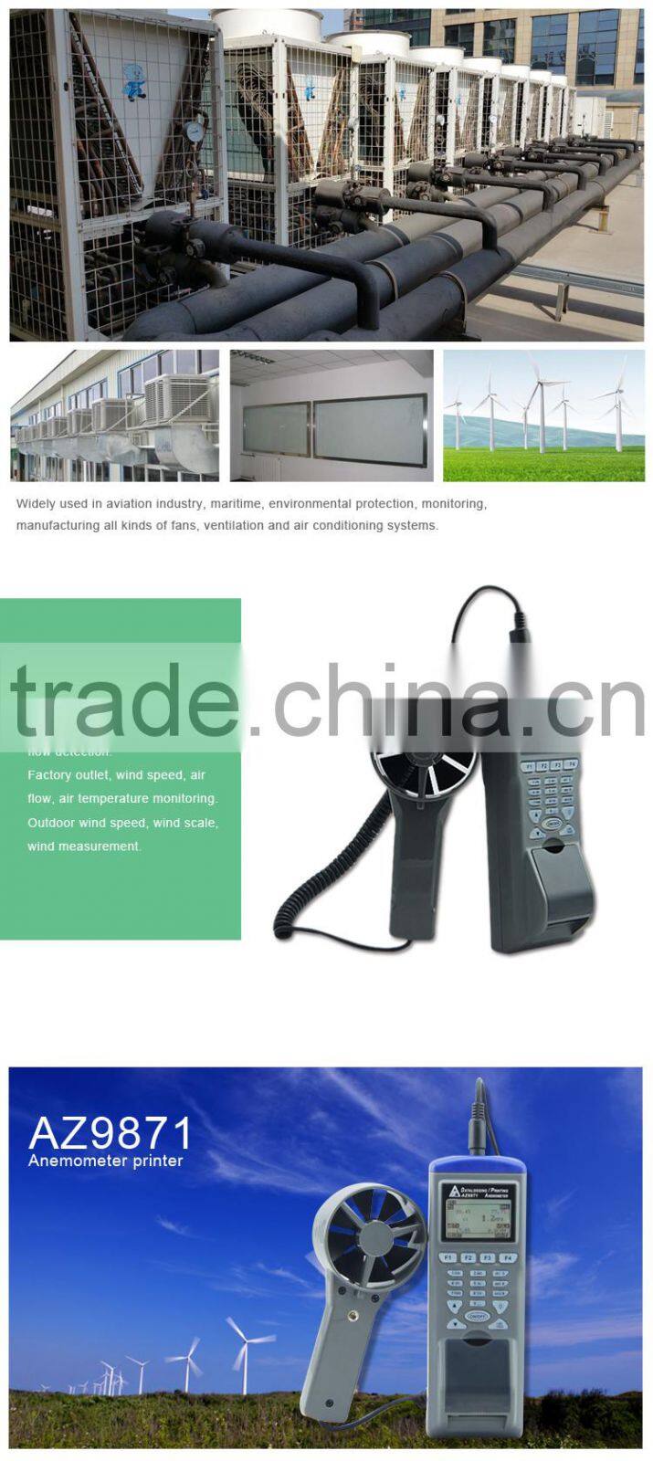 AZ 9871 Anemometer Air Flow Data Logger With Printer