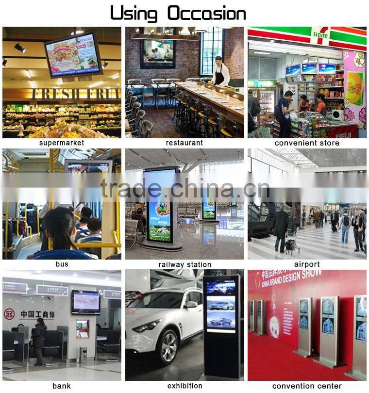 Windows 55inch commercial advertising kiosk manufactory in Guangzhou video player/touchable standable screen