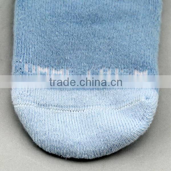 GSB-33 Wholesale blue cotton animal infant socks non slip socks with turn over cuff