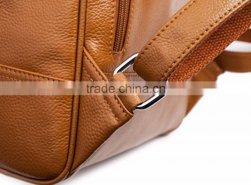 leather day backpack bag school bag girls laptop shoulders bag