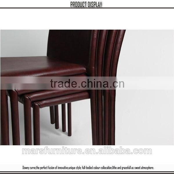 Optional Stackable Colorful PVC Leather Dining Chair