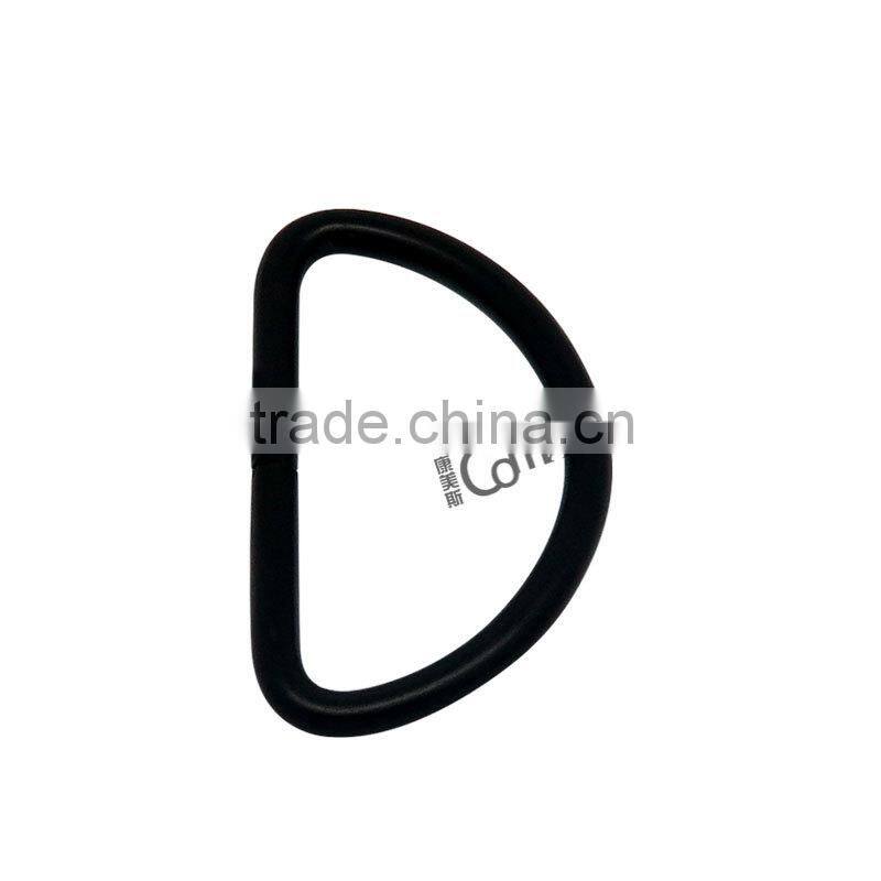 Black handbag open metal d ring