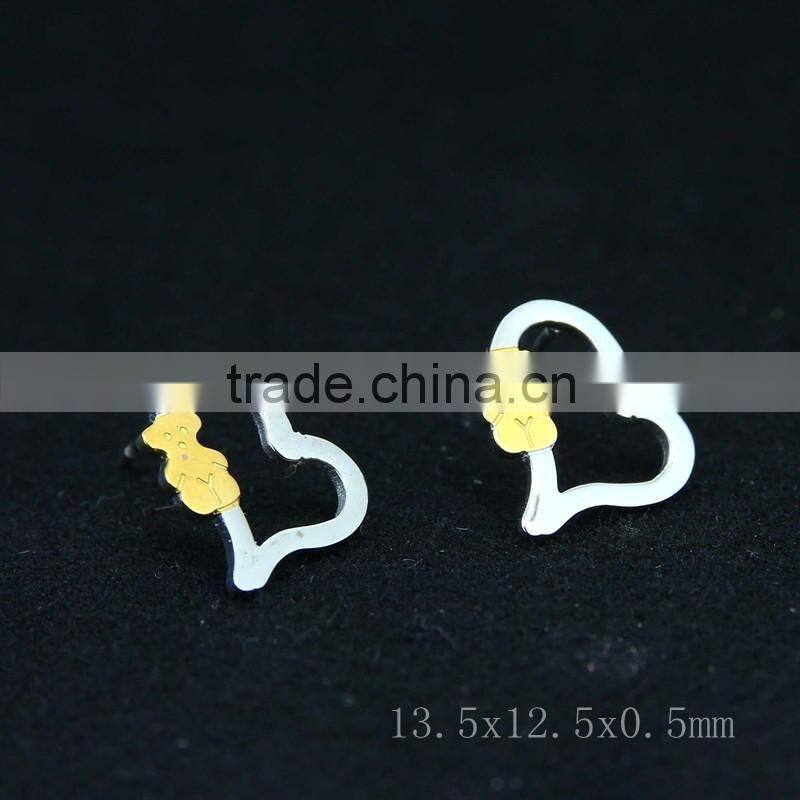 heart shape stud earrings women hot selling high quality