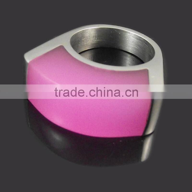 Fashion gemstone rings stainless steel 316L