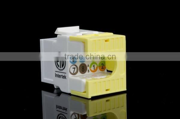 Network Solution RJ45 8P8C ETL 180 Degree UTP Super Cat 5e Modular Keystone Jack
