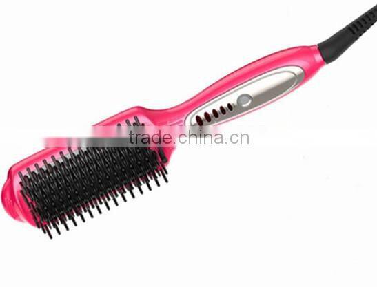 Ceramic automatic hair straightening brush