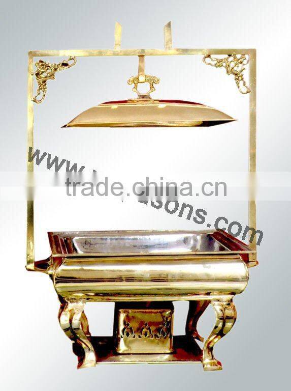 brass plated chafing dish | fancy chafing dish for sale | modern chafing dish for decor | best finish chafing dish