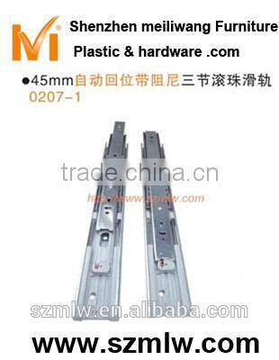 45mm automatic back-bit ball slide with a damper 3 drawer slide