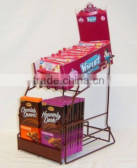 Supermarket cashier desk wire snack display racks