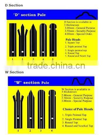 Euro Style Free Standing Metal Palisade Fence / Wrought Iron Fence Panel Hot Sale