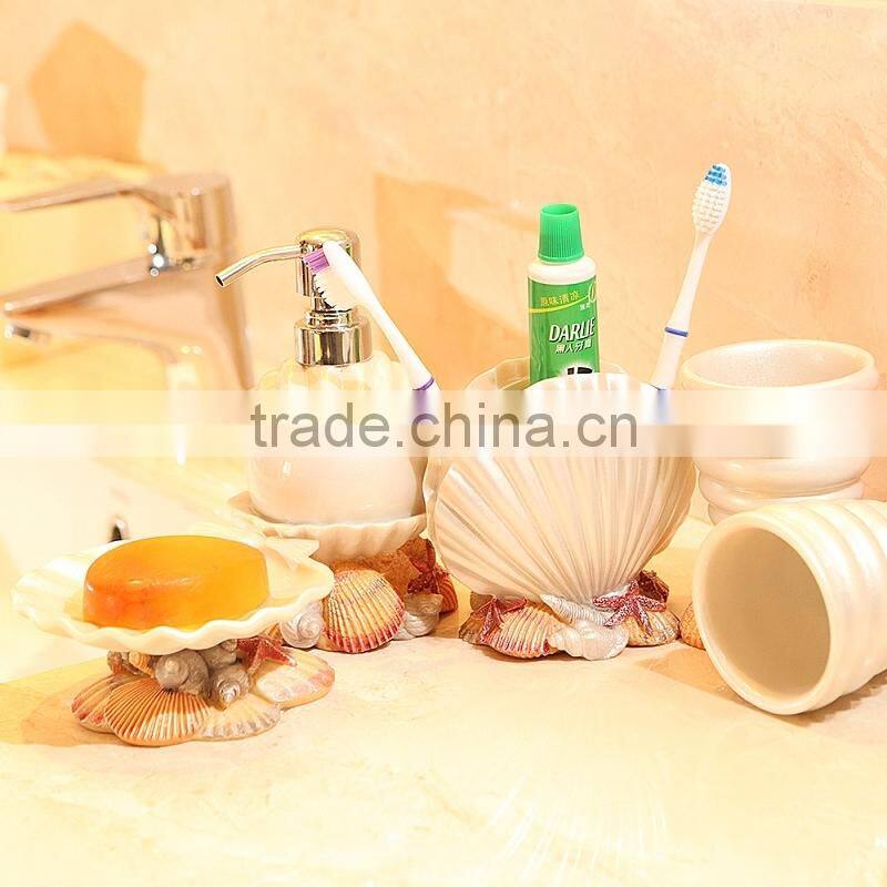 Ocean Series pearl shell Design Bathroom Accessory Set