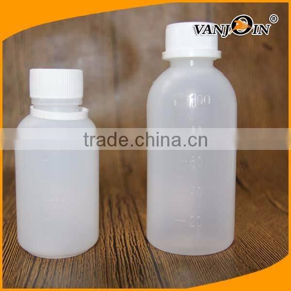 100ml LDPE White Plastic Bottle Medicine Bottle Syrup Bottle with Screw Cap