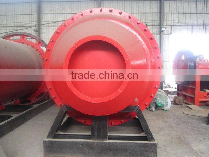 Rubber liner overflow ball mill for silica sand