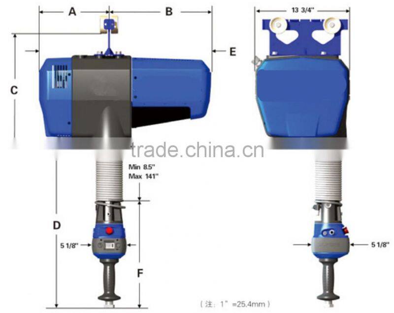 5m wire rope intelligent electric hoist with wireless remote