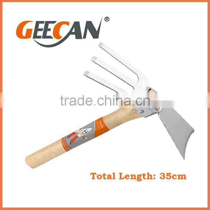 Garden hoe and rake with wood Handle hoe