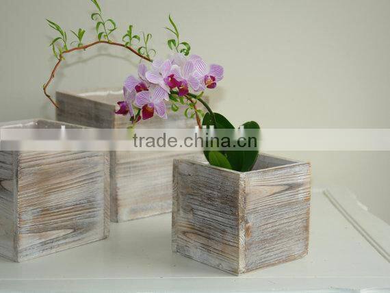 Rustic Little wooden plant Wooden Flower Holder Stand Pot
