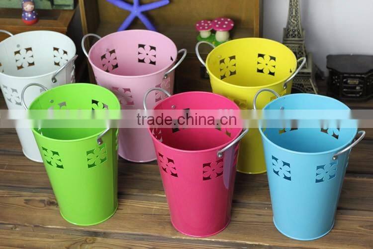 Galvanized artificial flower pot metal bouquet