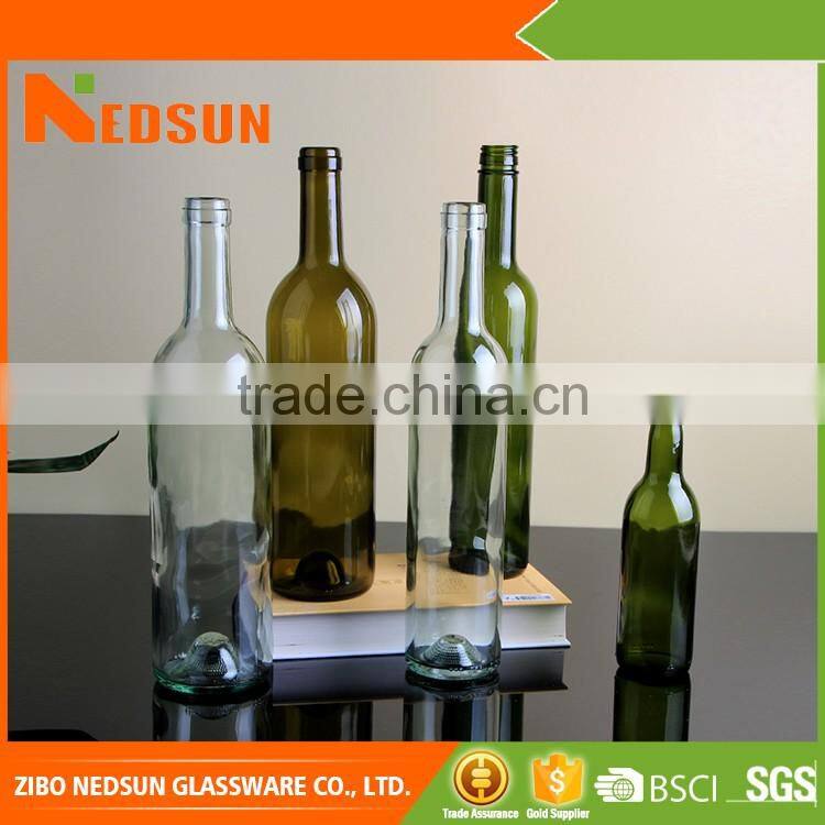 High quality manufactures glass bottles for wine in different size