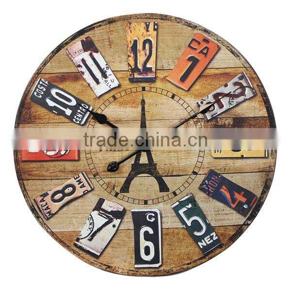 Cheapest!Small Vintage Decorative MDF Wall Clock Wooden Wall Clock