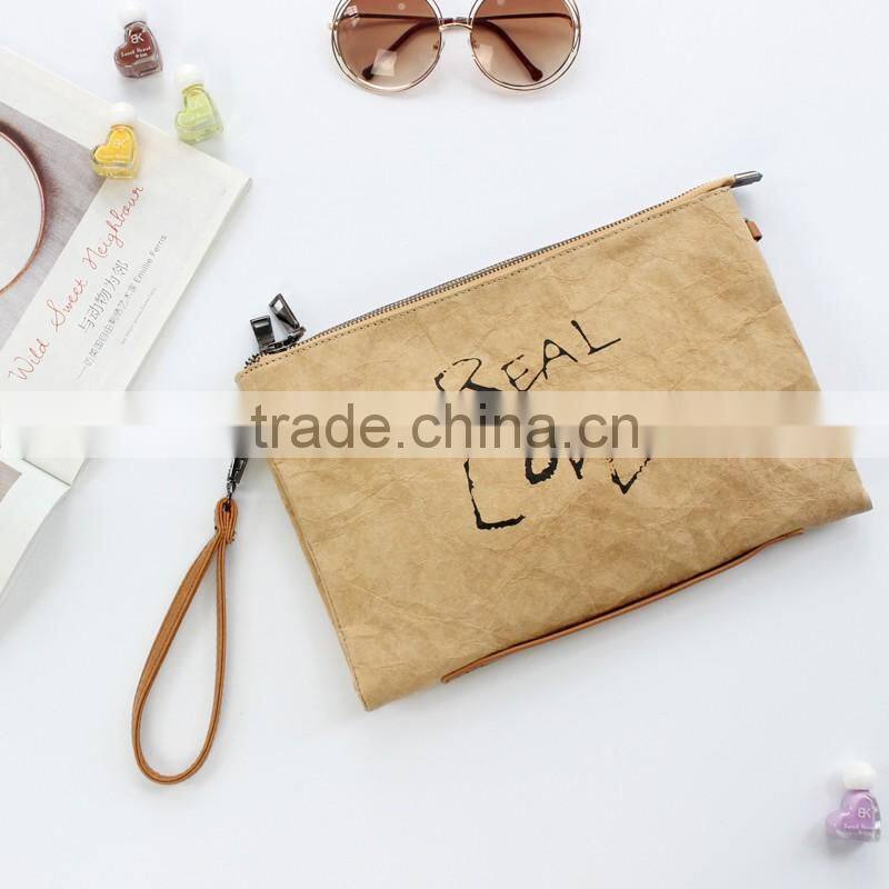 washable Kraft Paper clutch bag Handbag