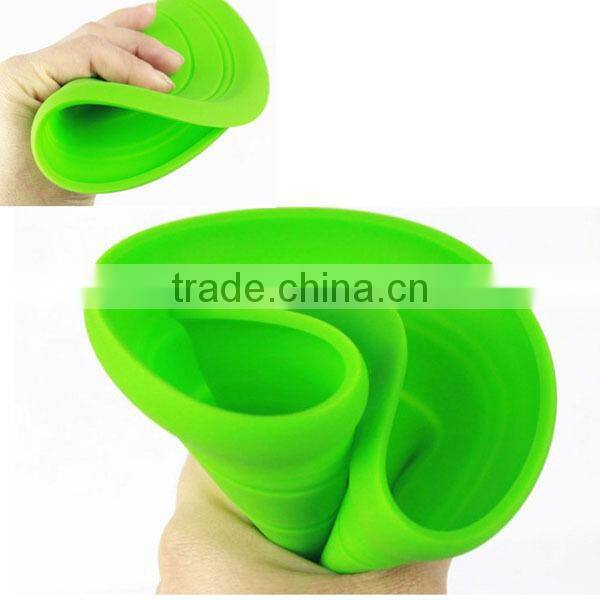 Promotional Colorful Foldable Silicone Toys Soft Frisbee / Flying Disk / Flyer For Dog