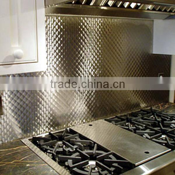 304 4x8 Decorative Stainless Steel Heat Resistant Kitchen Wall Materials