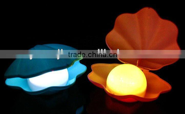 Supply creative fashion Colorful pearl shell USB charging Night light