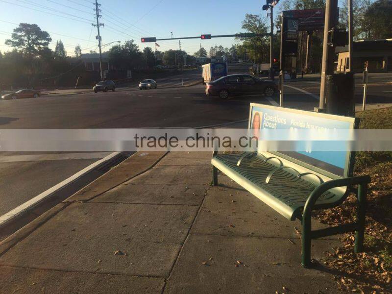 steel advertisement bench