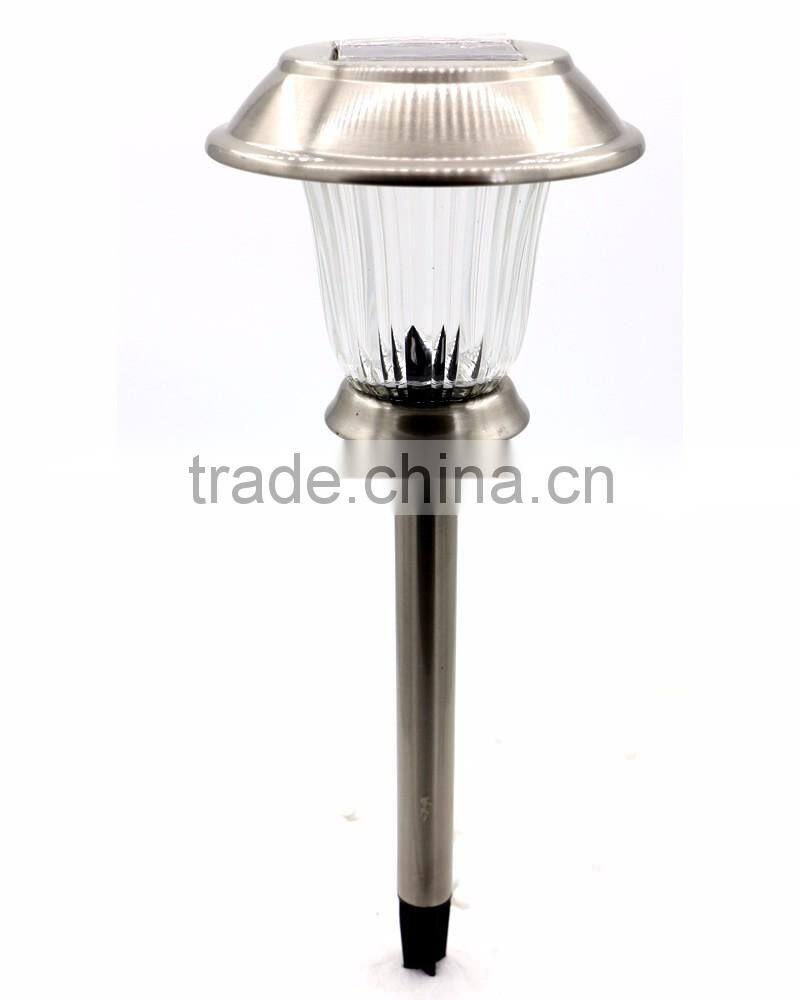 2pk Stainless Steel Solar Garden Lawn LED Path Light