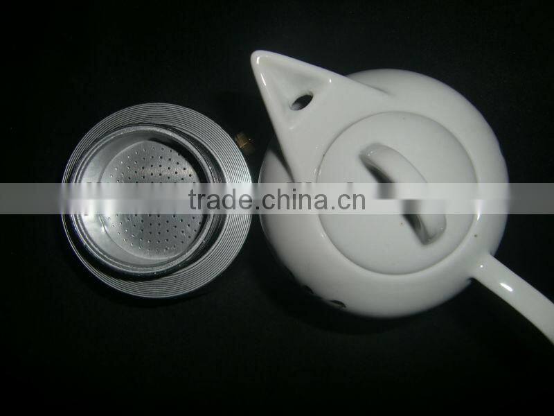 Drinkware 500ml white logo printing porcelain coffee pot set with holder