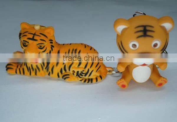 Hot sale Plastic sound led pig keychain