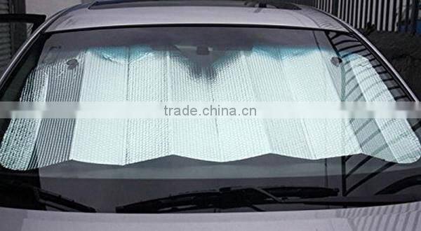 Cheap wholesale custom printed car sunshade portable aluminum car windshield sun shade