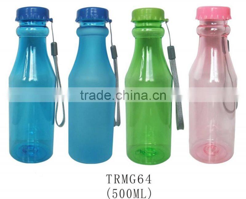 Newst plastic 500ml BPA free different colors drinking bottle with plastic lid
