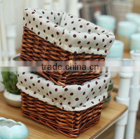 hot sale white wicker home storage basket willow garden product