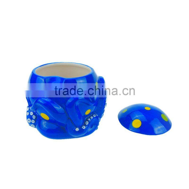 Different kinds of ocean series cute octopus sweets candy boxes /cookie jar/ceramic cainster wholesale