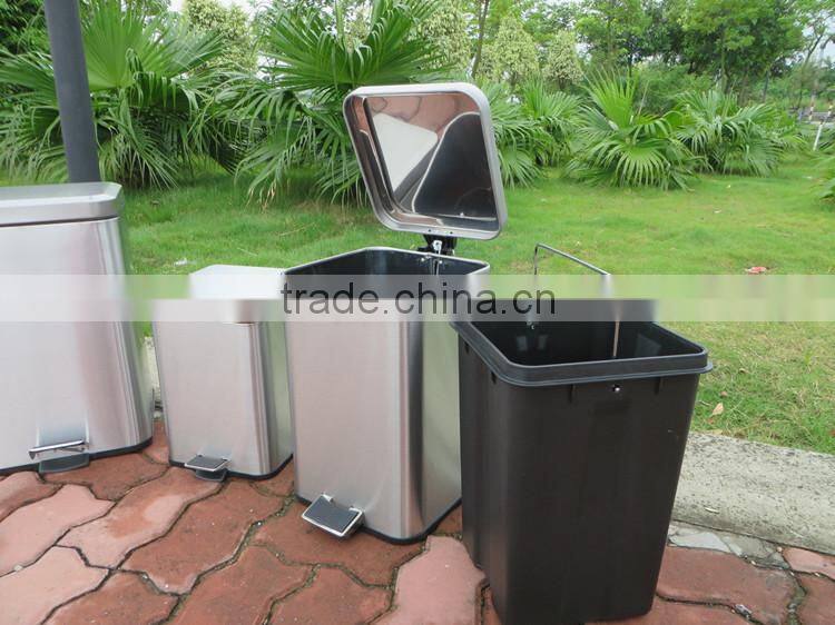 3 liters-30 liters stainless steel foot pedal garbage bin sqaure pedal bin waste bin